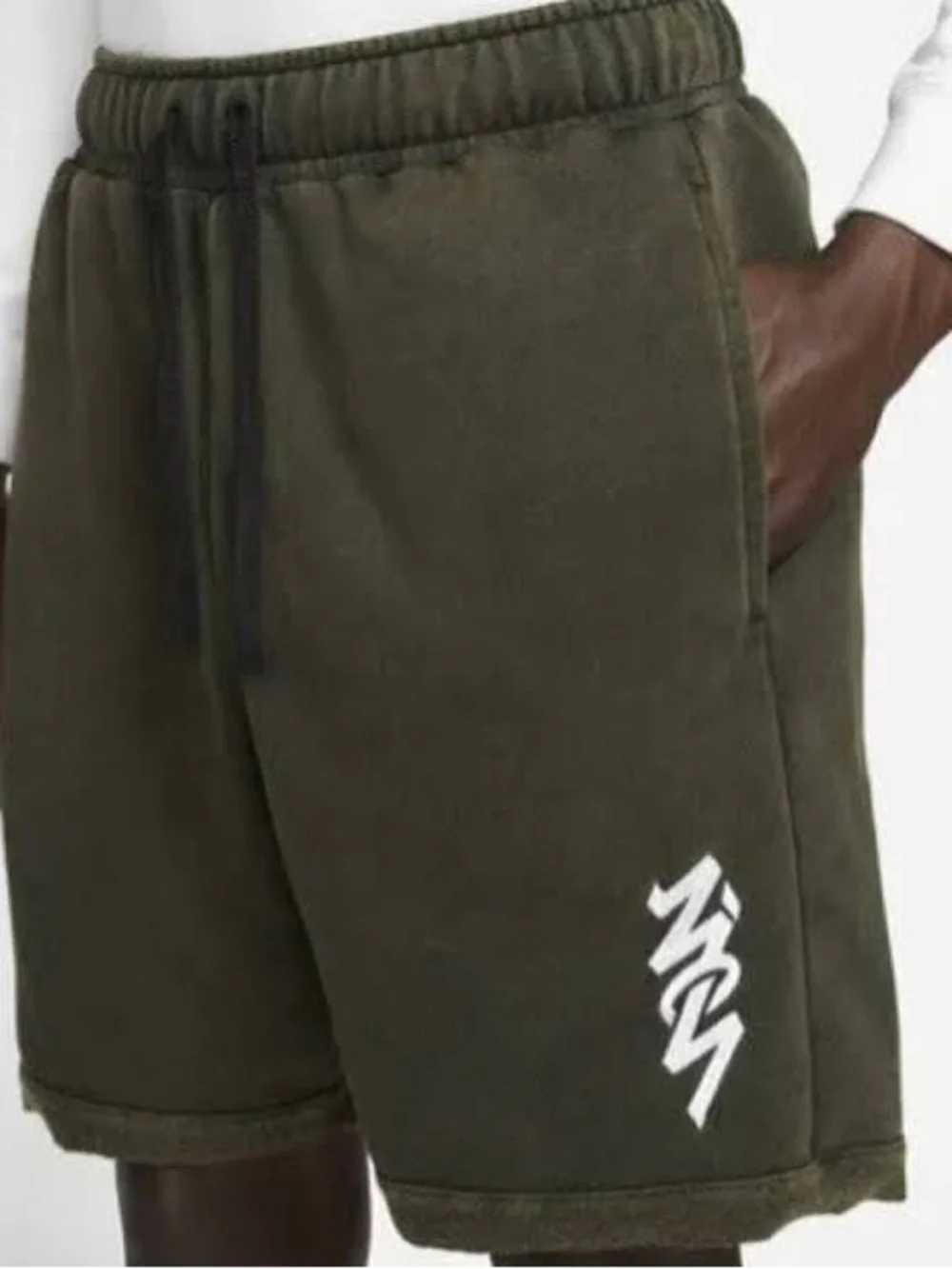 Jordan Dri-Fit Zion Olive Green Short Sleeve Hoodie & Shorts Set